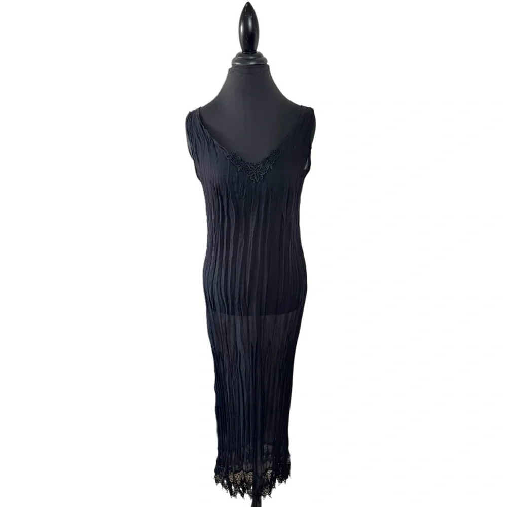 Vtg Danielle Karen Lace Slip Dress - Picture 3 of 15